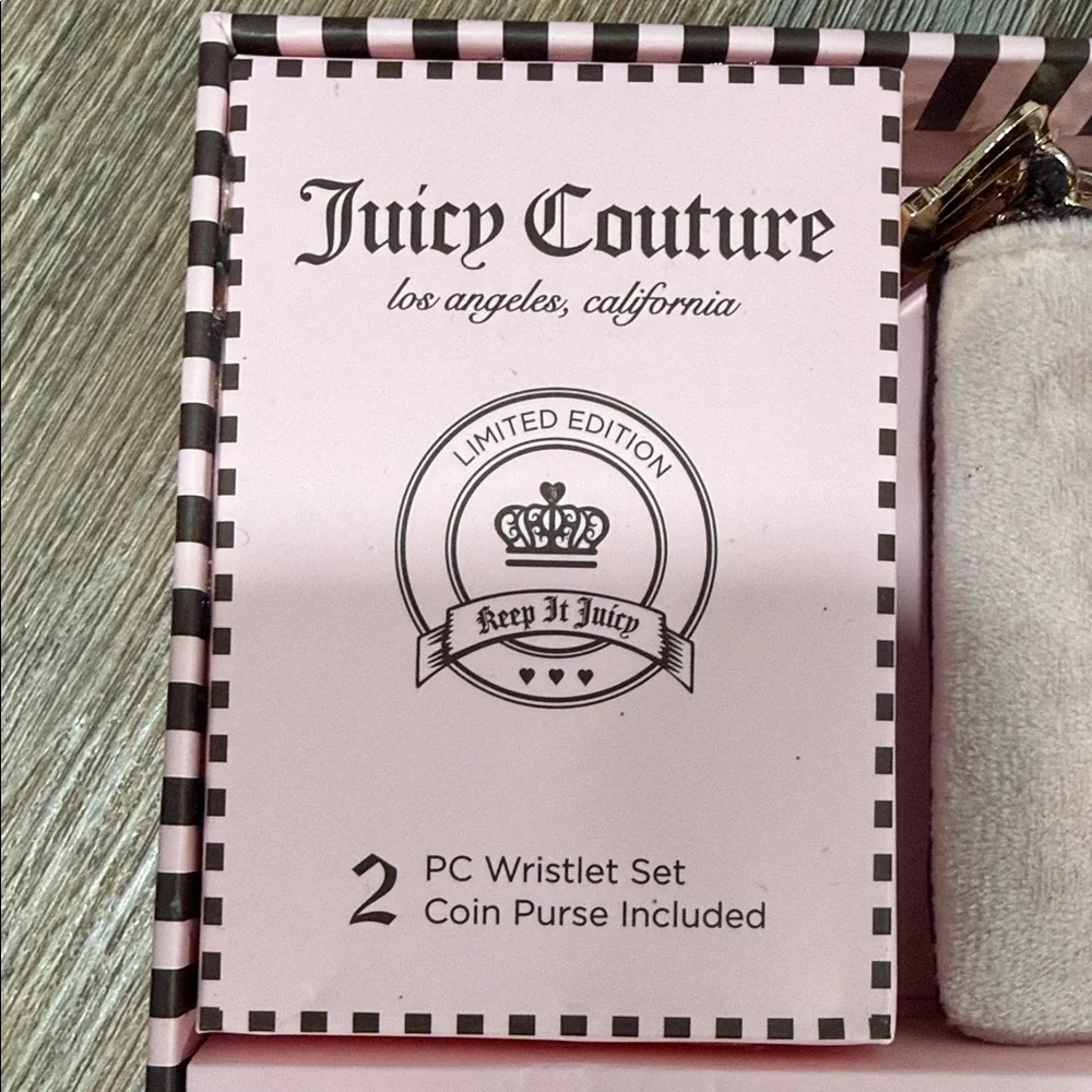 Juicy Couture Blush Pink Heritage Wristlet and Coin Purse Set